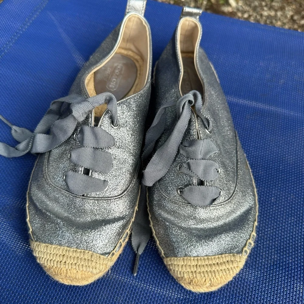 Coach Silver Espadrille Sneakers